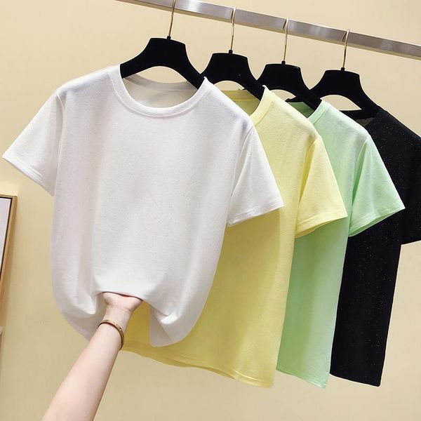 women's t-shirt summer korean commuter round neck solid color short-sleeved shirt style thin loose female de430, White
women's t-shirt summer korean commuter round neck solid color short-sleeved shirt style thin loose female de430, White