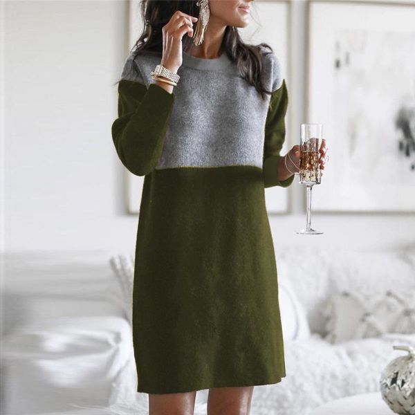 casual dresses 2021 fashion women o-neck long sleeve dress winter autumn ladies loose stitching color pullover sweater vestido de mujer, Black;gray
casual dresses 2021 fashion women o-neck long sleeve dress winter autumn ladies loose stitching color pullover sweater vestido de mujer, Black;gray