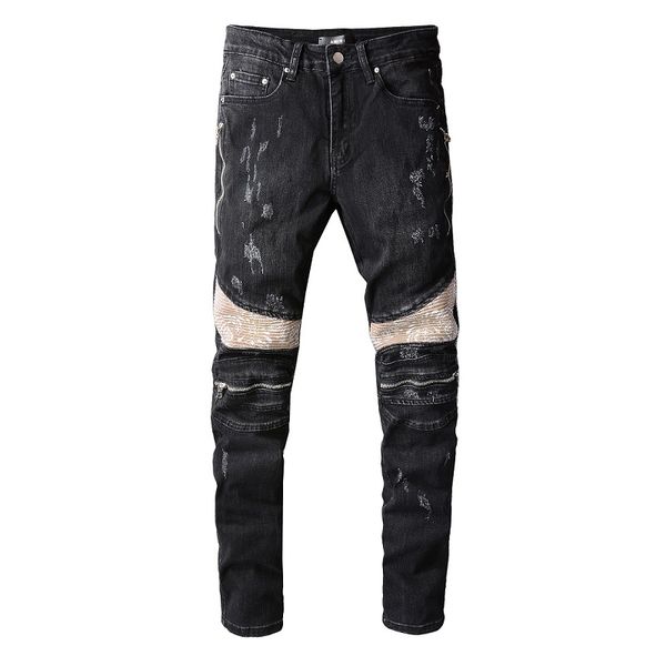 20ss mens designer jeans distressed ripped biker slim fit motorcycle denim for men fashion jean mans pants pour hommes 809, Blue
20ss mens designer jeans distressed ripped biker slim fit motorcycle denim for men fashion jean mans pants pour hommes 809, Blue