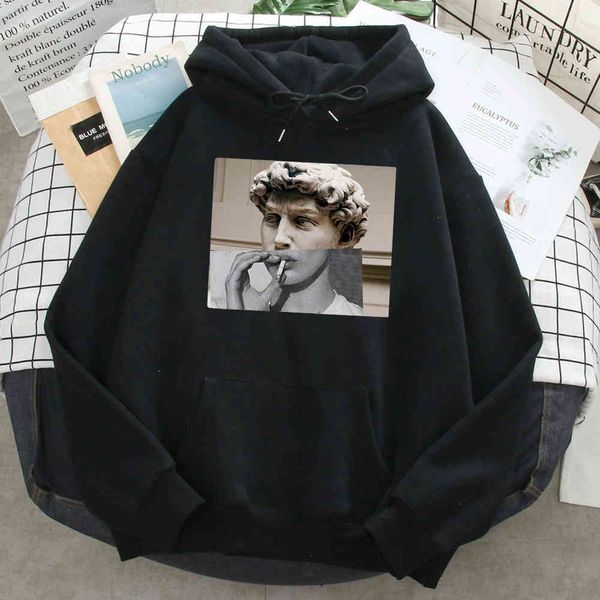 men's david statue printed hoodie, vintage loose sweater, hip-hop style loose street cloth, wool cloth, Black
men's david statue printed hoodie, vintage loose sweater, hip-hop style loose street cloth, wool cloth, Black