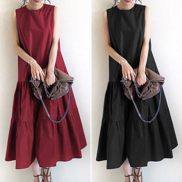 casual dresses plus size bohemian solid ruffle dress women's summer sundress zanzea 2021 sleeveless maxi vestidos female robe 5xl, Black;gray
casual dresses plus size bohemian solid ruffle dress women's summer sundress zanzea 2021 sleeveless maxi vestidos female robe 5xl, Black;gray
