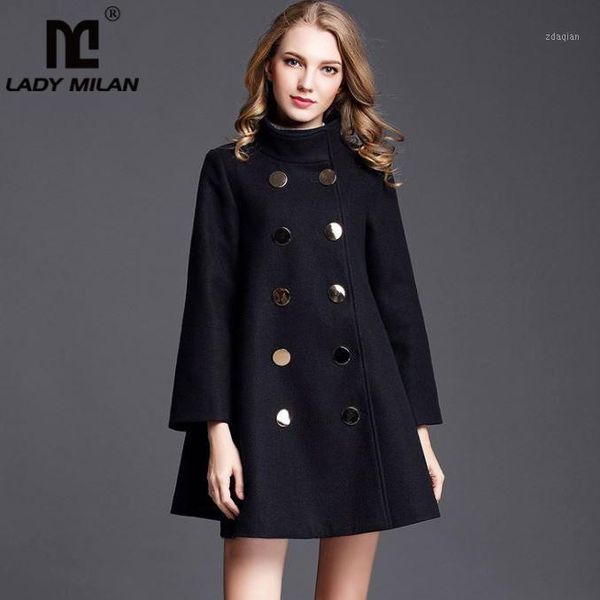 women's wool & blends arrival 2021 spring runway coats stand collar long sleeves a line elegant woolen outerwear trench, Black
women's wool & blends arrival 2021 spring runway coats stand collar long sleeves a line elegant woolen outerwear trench, Black