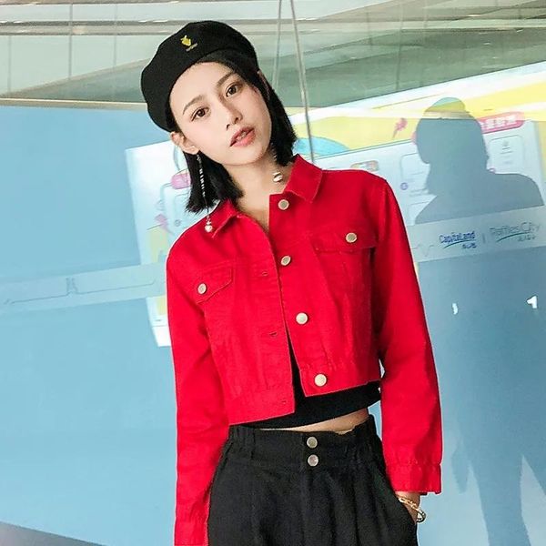 women's jackets 7 color slim short denim coat women harajuku lapel long sleeve jeans jacket chaqueta mujer student basic spring autumn, Black;brown
women's jackets 7 color slim short denim coat women harajuku lapel long sleeve jeans jacket chaqueta mujer student basic spring autumn, Black;brown