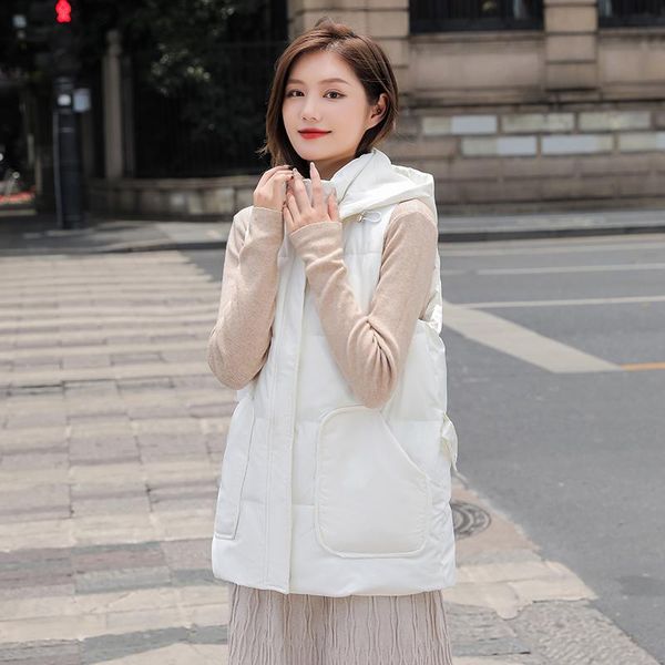 women's vests kuyoumens casual solid color women's vest cotton hooded thicken down coat sleeveless winter for women, Black;white
women's vests kuyoumens casual solid color women's vest cotton hooded thicken down coat sleeveless winter for women, Black;white