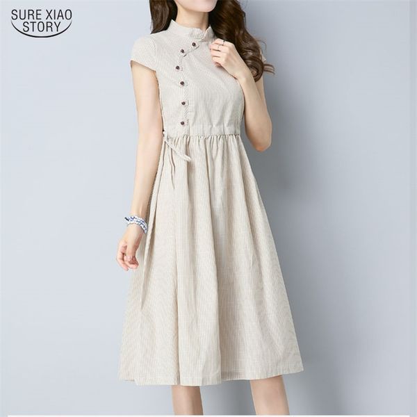 spring vintage summer dress a-line women casual loose striped cotton linen fashion vestidos with chic button 4960 210421, Black;gray
spring vintage summer dress a-line women casual loose striped cotton linen fashion vestidos with chic button 4960 210421, Black;gray