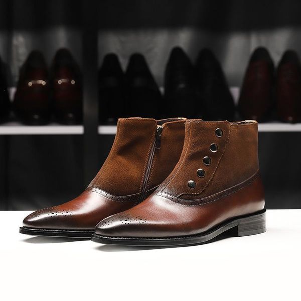 boots direct sales wholesale first layer cow leather british pointy business dress men's shoes, Black 
boots direct sales wholesale first layer cow leather british pointy business dress men's shoes, Black