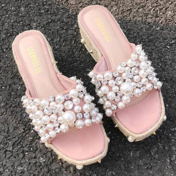 slippers 2021 summer bohemian slope with platform fashion waterproof pearl rivet rhinestone female sh175, Black
slippers 2021 summer bohemian slope with platform fashion waterproof pearl rivet rhinestone female sh175, Black