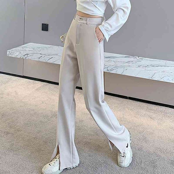 women's pants & capris fashion black trousers suits spring high waist casual wide leg split workwear formal zipper ziak, Black;white
women's pants & capris fashion black trousers suits spring high waist casual wide leg split workwear formal zipper ziak, Black;white