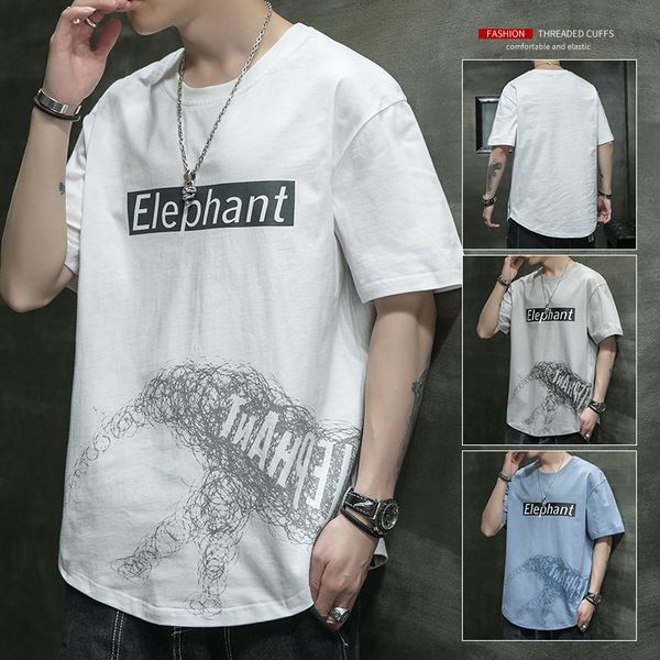 men's t shirts 2021 summer short sleeve fashion trend casual loose backing style, White;black
men's t shirts 2021 summer short sleeve fashion trend casual loose backing style, White;black