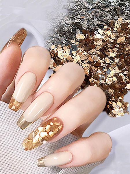 1pcs nail mica slices irregular copper flake gravel for japan glitter art manicure accessories1, Silver;gold
1pcs nail mica slices irregular copper flake gravel for japan glitter art manicure accessories1, Silver;gold