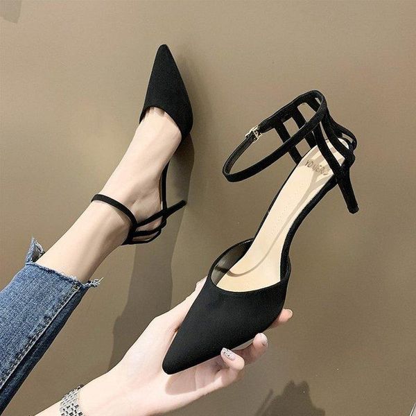 sandals 2021 women's one word buckle high heel summer wild pointed stiletto single shoes women, Black
sandals 2021 women's one word buckle high heel summer wild pointed stiletto single shoes women, Black