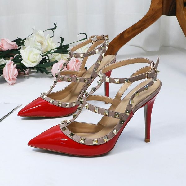 classic woman high heels women buckle strap spikes sandals ladies pointed toe rivet shoes lady stiletto sandal studs heel shoe, Black
classic woman high heels women buckle strap spikes sandals ladies pointed toe rivet shoes lady stiletto sandal studs heel shoe, Black
