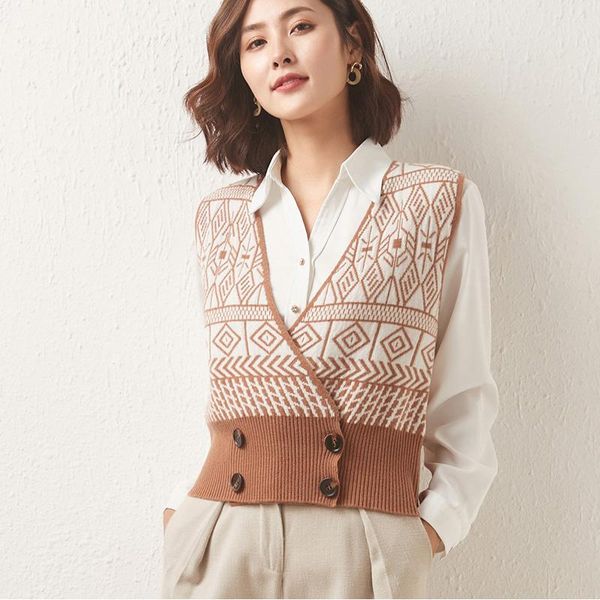 women's sweaters autumn woman's chic casual v-neck sleeveless female pullover vest 100% wool knitted jumpers slim clothes pull femm, White;black
women's sweaters autumn woman's chic casual v-neck sleeveless female pullover vest 100% wool knitted jumpers slim clothes pull femm, White;black