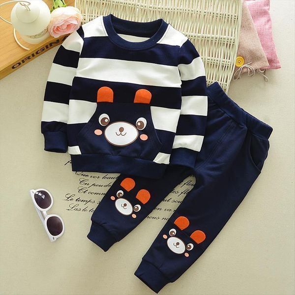 spring and autumn baby boy clothes cartoon cute bear stripe printed cotton two piece casual suit, White
spring and autumn baby boy clothes cartoon cute bear stripe printed cotton two piece casual suit, White