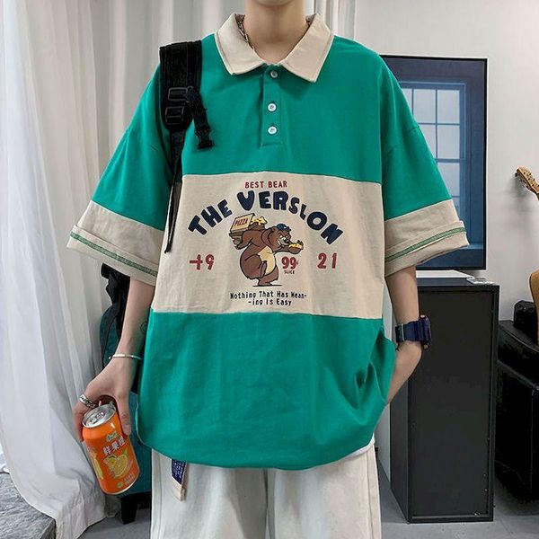 men's t-shirts t-shirt pure cotton lapel tshirt men women short sleeve bear print youth loose five-point sleeves 2021 summer, White;black
men's t-shirts t-shirt pure cotton lapel tshirt men women short sleeve bear print youth loose five-point sleeves 2021 summer, White;black