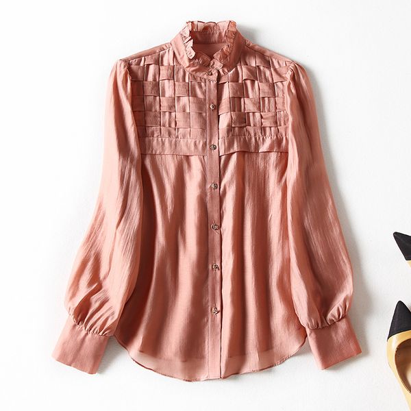 women's blouses & shirts spring long sleeve stand neckline white / pink blue weave panelled single-breasted soie blouse elegant casual
women's blouses & shirts spring long sleeve stand neckline white / pink blue weave panelled single-breasted soie blouse elegant casual