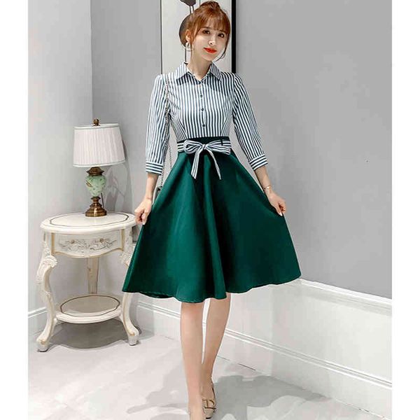 women dress autumn winter long-sleeved striped shirt dress women elegant office ladies patchwork tunic midi female robe, Black;gray
women dress autumn winter long-sleeved striped shirt dress women elegant office ladies patchwork tunic midi female robe, Black;gray