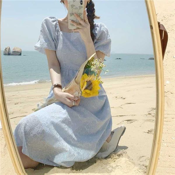 casual dresses french beach sunes for women summer korean sleeve elegant midi females design square collar ajqx, Black;gray
casual dresses french beach sunes for women summer korean sleeve elegant midi females design square collar ajqx, Black;gray
