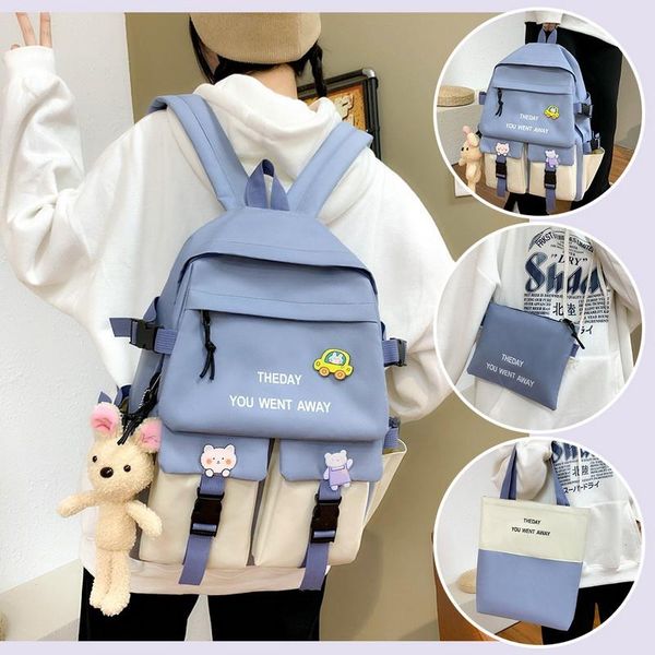 school bags 5 piece set high for teenage girls 2021 canvas travel backpack women bookbags teen student schoolbag
school bags 5 piece set high for teenage girls 2021 canvas travel backpack women bookbags teen student schoolbag