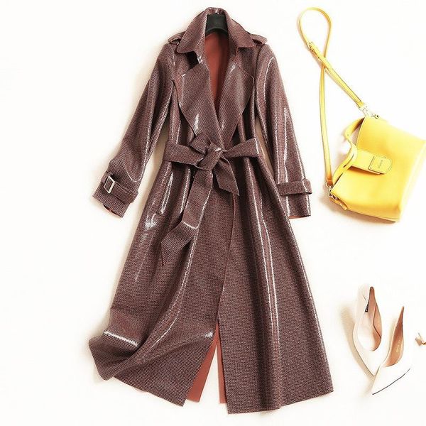 women's trench coats fall 2021 dust coat lapels, ladies' fashion belt long-sleeved shiny faux suede plaid long, Tan;black
women's trench coats fall 2021 dust coat lapels, ladies' fashion belt long-sleeved shiny faux suede plaid long, Tan;black