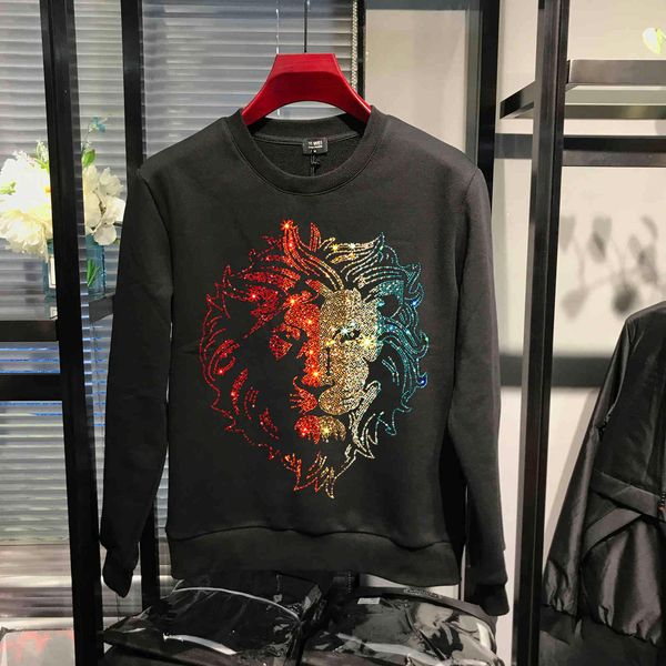 men's hoodies & sweatshirts red male hoodie big lion hoodie thick autumn five colours diamond fleeing winter oversized youth 19li, Black
men's hoodies & sweatshirts red male hoodie big lion hoodie thick autumn five colours diamond fleeing winter oversized youth 19li, Black