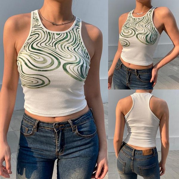 women's t-shirt sleeveless round neck slim base vest white