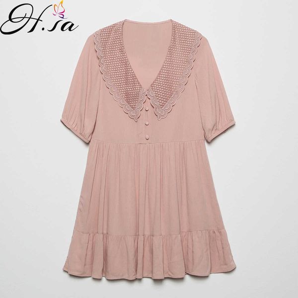 hsa european and american summer wind women's pink embroidered lapel dress 2275 210716, Black;gray
hsa european and american summer wind women's pink embroidered lapel dress 2275 210716, Black;gray