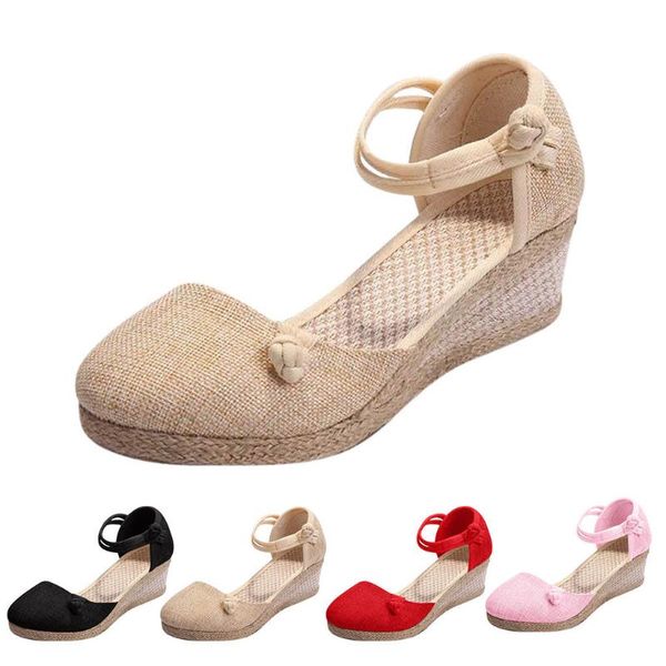 women wedge shoes linen canvas round toe casual sandals singles bohemian dames sandalen zomer 2021#y20, Black
women wedge shoes linen canvas round toe casual sandals singles bohemian dames sandalen zomer 2021#y20, Black