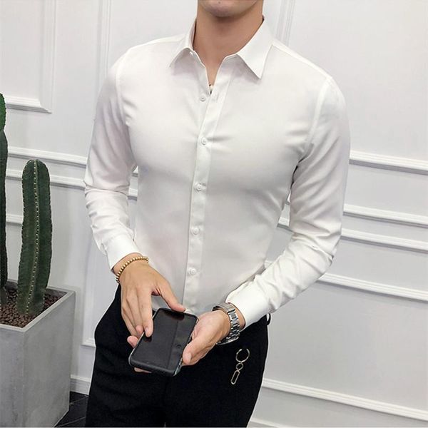 men's dress shirts fashion business casual formal wear long sleeve shirt male four seasons pure color slim single-breasted office white, White;black
men's dress shirts fashion business casual formal wear long sleeve shirt male four seasons pure color slim single-breasted office white, White;black