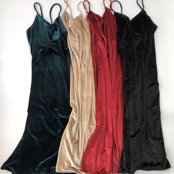 dress women solid color midi dress velvet spaghetti strap fashion sleevless sling dresses, Black;gray
dress women solid color midi dress velvet spaghetti strap fashion sleevless sling dresses, Black;gray