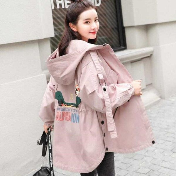 women's trench coats autumn jacket female hooded korean version of the loose slim long paragraph cartoon printing plus size 3xl windbre, Tan;black
women's trench coats autumn jacket female hooded korean version of the loose slim long paragraph cartoon printing plus size 3xl windbre, Tan;black
