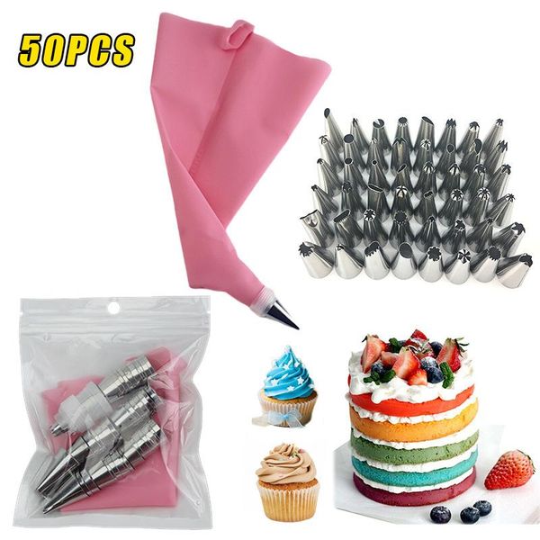 baking & pastry tools 50pcs diy icing piping nozzles pink stainless steel nozzle tips reusable bags cake decorating
baking & pastry tools 50pcs diy icing piping nozzles pink stainless steel nozzle tips reusable bags cake decorating