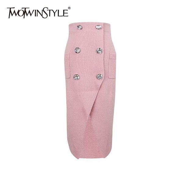 twotwinstyle knitted patchwork diamond skirt for women high waist slim split skirts female fashion clothing autumn 210517, Black
twotwinstyle knitted patchwork diamond skirt for women high waist slim split skirts female fashion clothing autumn 210517, Black