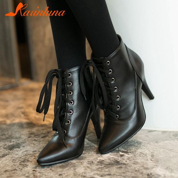 boots plus size 33-48 leisure shoes women 2021 arrivals office ladies pointed toe shoelace spike heels ankel booties solid, Black
boots plus size 33-48 leisure shoes women 2021 arrivals office ladies pointed toe shoelace spike heels ankel booties solid, Black