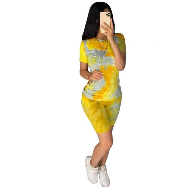 women's tracksuits summer fashion casual round collar yellow blue red tie--dyed t-shirts two suits bnk0, Gray
women's tracksuits summer fashion casual round collar yellow blue red tie--dyed t-shirts two suits bnk0, Gray