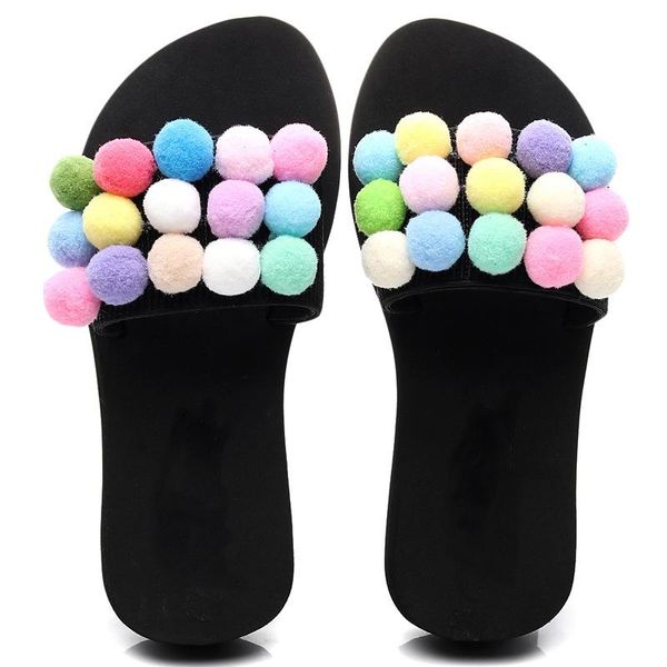 summer slippers kids colorful hairball sweet soft sole thicken bottom princess girls beach outdoor wear flat heels 2021 slipper, Black;grey
summer slippers kids colorful hairball sweet soft sole thicken bottom princess girls beach outdoor wear flat heels 2021 slipper, Black;grey