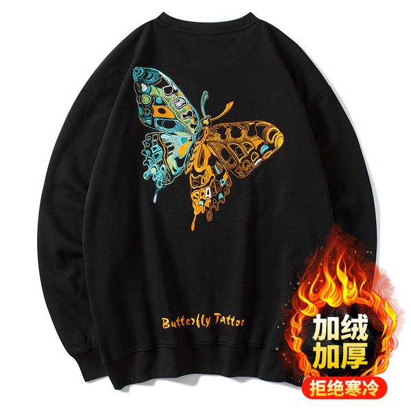 hoodies butterfly embroidery street hip hop fashion versatile couple's long sleeve plush round neck sweater man, Black
hoodies butterfly embroidery street hip hop fashion versatile couple's long sleeve plush round neck sweater man, Black