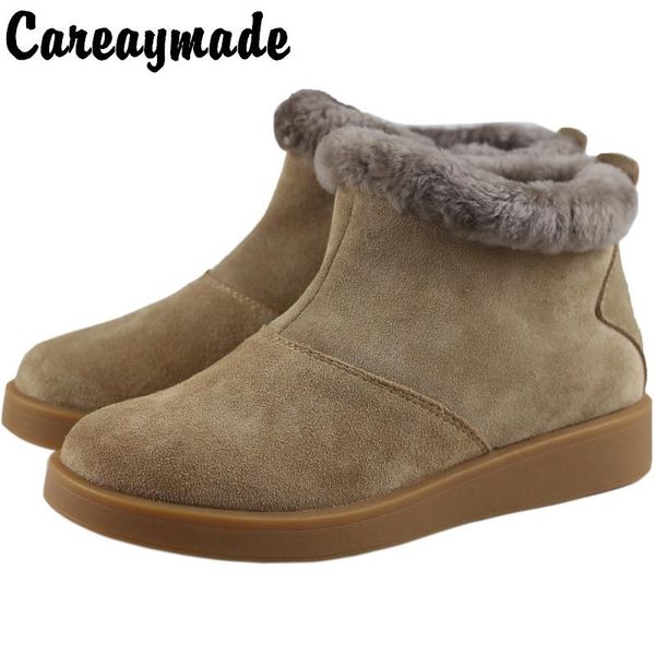 boots careaymade-winter sheepskin wool one-piece plush warm snow women's frosted genuine leather short thick bottom, Black
boots careaymade-winter sheepskin wool one-piece plush warm snow women's frosted genuine leather short thick bottom, Black