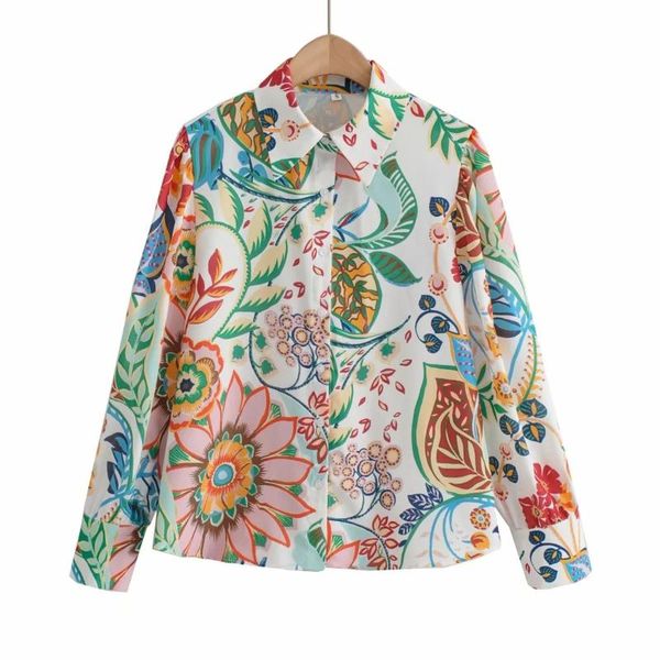 women's polos shirt autumn 2021 products european and american digital printed leaf lapel long sleeve top, White
women's polos shirt autumn 2021 products european and american digital printed leaf lapel long sleeve top, White