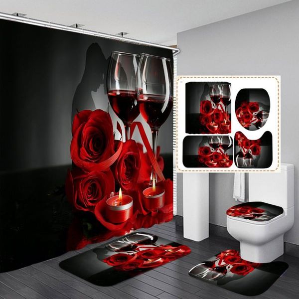 4pcs romantic valentine's day shower curtain with non-slip floor mat toilet seat u-shaped for home bathroom el curtains
4pcs romantic valentine's day shower curtain with non-slip floor mat toilet seat u-shaped for home bathroom el curtains