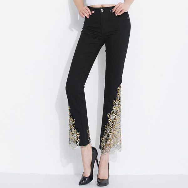 brand skinny high waist flare pants women sequined lace embroidery jeans sweet plus size blue black trousers women's
brand skinny high waist flare pants women sequined lace embroidery jeans sweet plus size blue black trousers women's