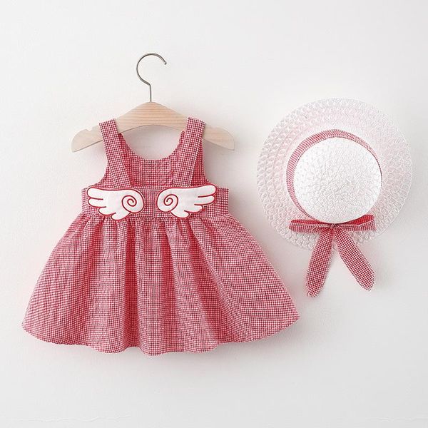 girl's dresses 2021 6-48y summer toddler baby kids set girls plaid princess wing dress casual clothing dress+hat, Red;yellow
girl's dresses 2021 6-48y summer toddler baby kids set girls plaid princess wing dress casual clothing dress+hat, Red;yellow