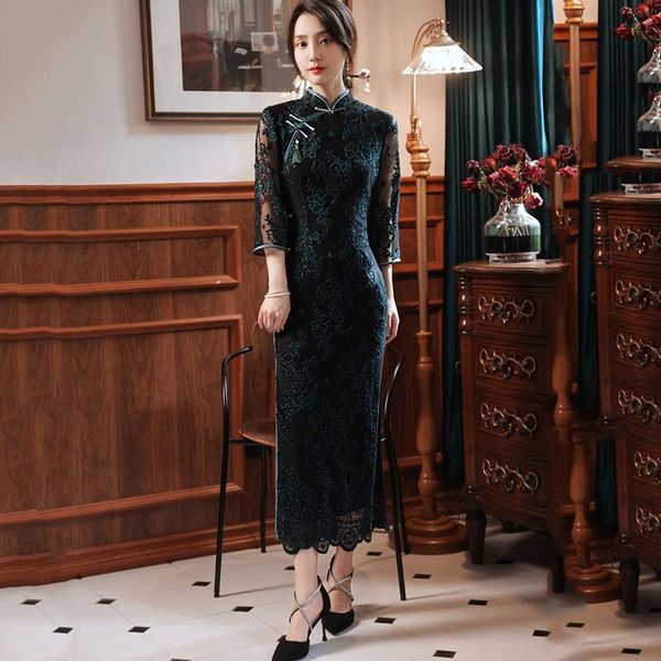 ethnic clothing lady perspective mesh sleeve cheongsam exquisite embroidery floral qipao mandarin collar chinese dress party prom vesti, Red
ethnic clothing lady perspective mesh sleeve cheongsam exquisite embroidery floral qipao mandarin collar chinese dress party prom vesti, Red