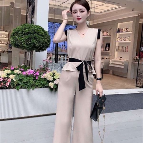 women's 2021 summer new fashion color contrast + trousers temperament goddess suit, Black;white
women's 2021 summer new fashion color contrast + trousers temperament goddess suit, Black;white