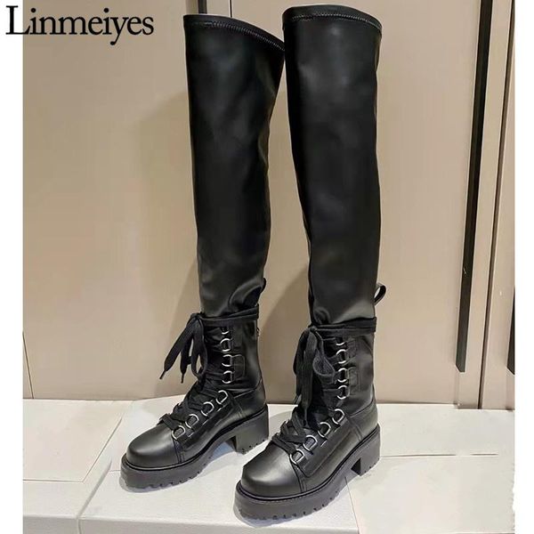 boots over the knee women black stretch lace up flat long motorcycle woman brand thigh high ladies shoes
boots over the knee women black stretch lace up flat long motorcycle woman brand thigh high ladies shoes