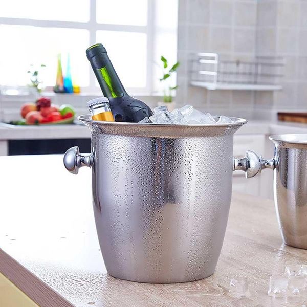 stainless steel thickened ice bucket wine cool champagne cooler for el bar ktvs drop buckets and coolers 
stainless steel thickened ice bucket wine cool champagne cooler for el bar ktvs drop buckets and coolers