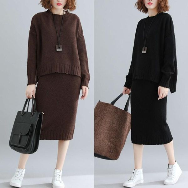 women's tracksuits spring suit fashion casual sweater two-piece brown black knitted style, Gray
women's tracksuits spring suit fashion casual sweater two-piece brown black knitted style, Gray