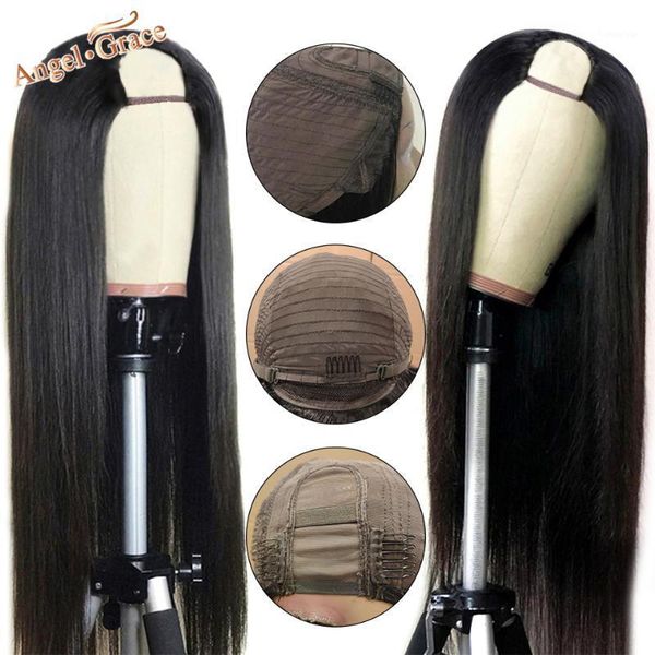 angel grace u part lace front wig brazilian straight human hair wigs for women closure pre plucked with baby hair1, Black;brown
angel grace u part lace front wig brazilian straight human hair wigs for women closure pre plucked with baby hair1, Black;brown
