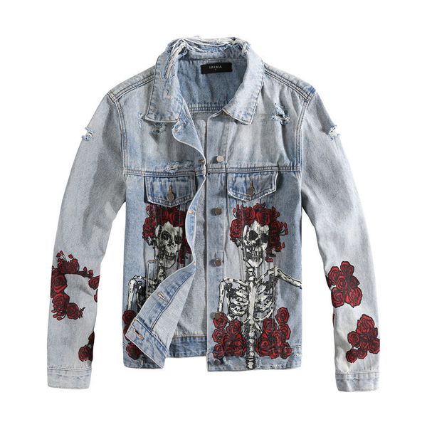 gd same clothes am 21ss perforated bone printed denim jacket men's and women's spring summer, Black;brown
gd same clothes am 21ss perforated bone printed denim jacket men's and women's spring summer, Black;brown