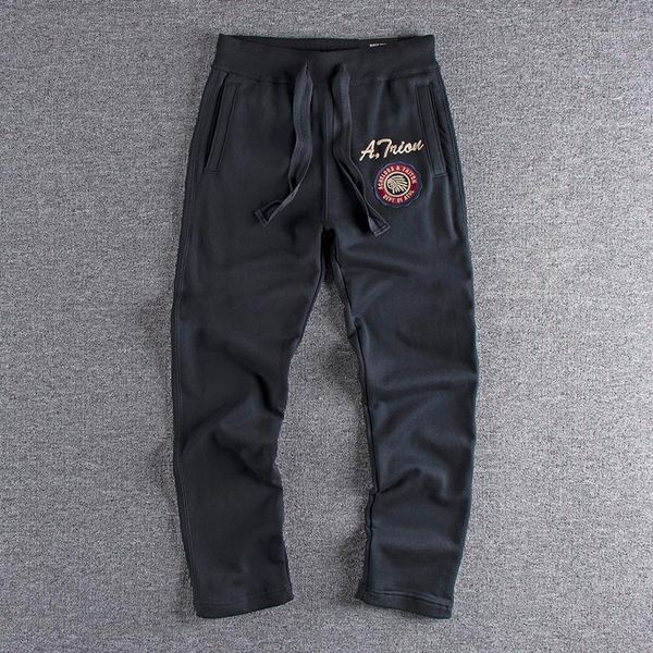 men's pants classic american embroidered sports fit straight casual loose and comfortable tripe terry 246, Black
men's pants classic american embroidered sports fit straight casual loose and comfortable tripe terry 246, Black